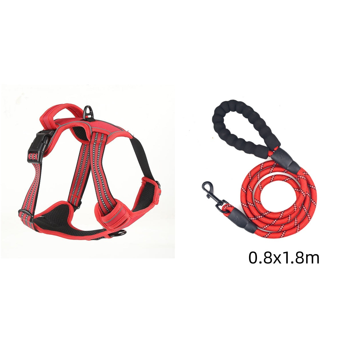 Reflective breathable dog vest harness designed to prevent pulling, featuring adjustable straps and safety features.