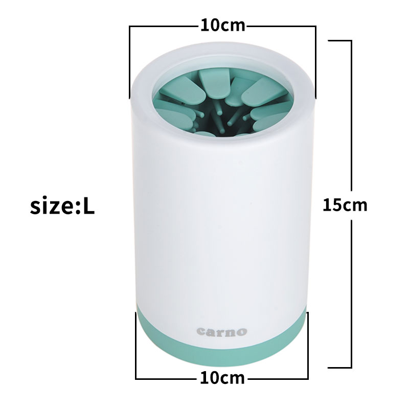 Portable Muddy Paw Cleaner with silicone bristles for easy dog paw washing in a compact silicone cup.