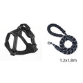 Reflective breathable dog harness with no-pull design, secure fit, and adjustable straps for safety and comfort during walks.