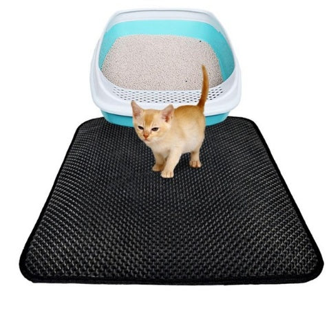 PetVibe™ waterproof double-layer litter trapping mat with honeycomb design, featuring a durable, easy-to-clean surface for pet litter control.