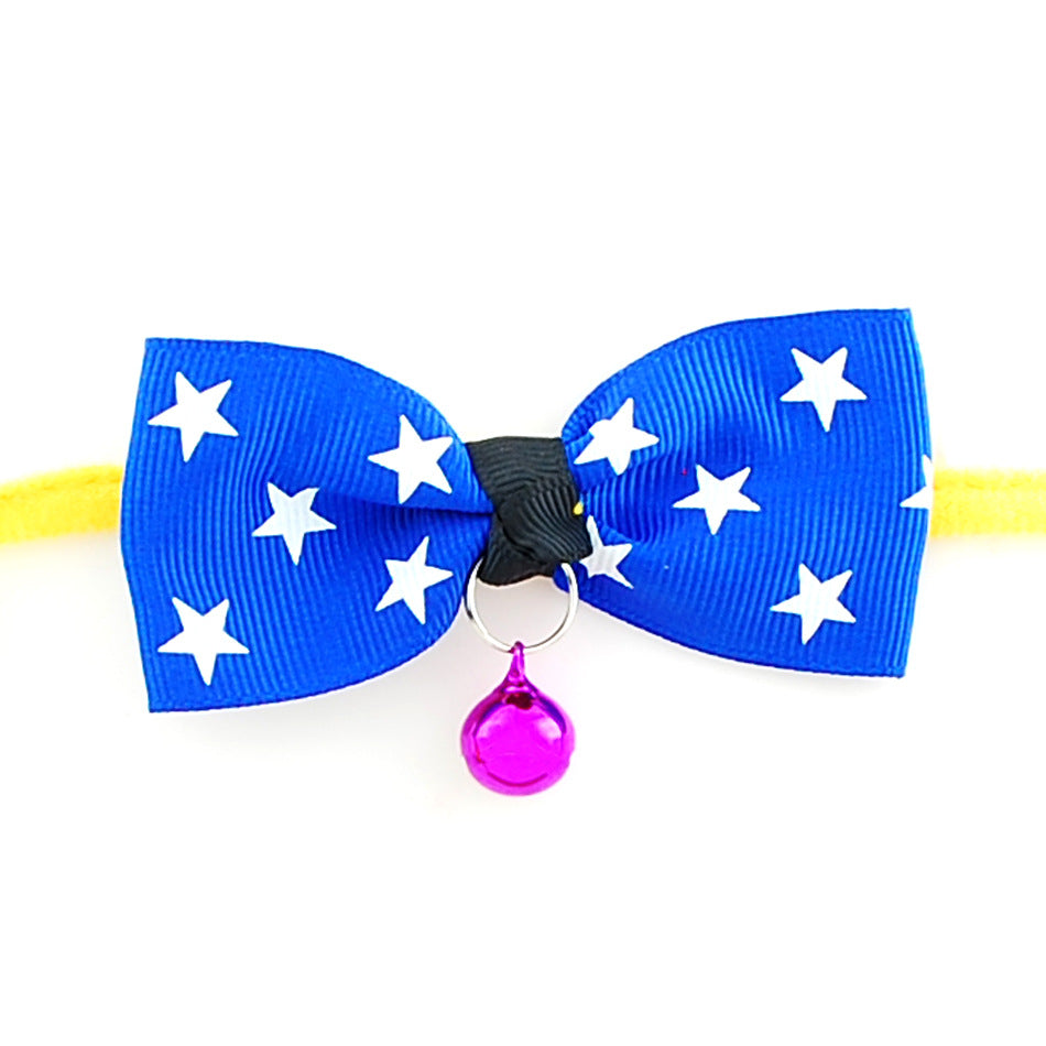 PetVibe™ Polka-Dot Party Bow Collar on a pet, featuring a stylish black and white polka-dot design with a decorative bow.