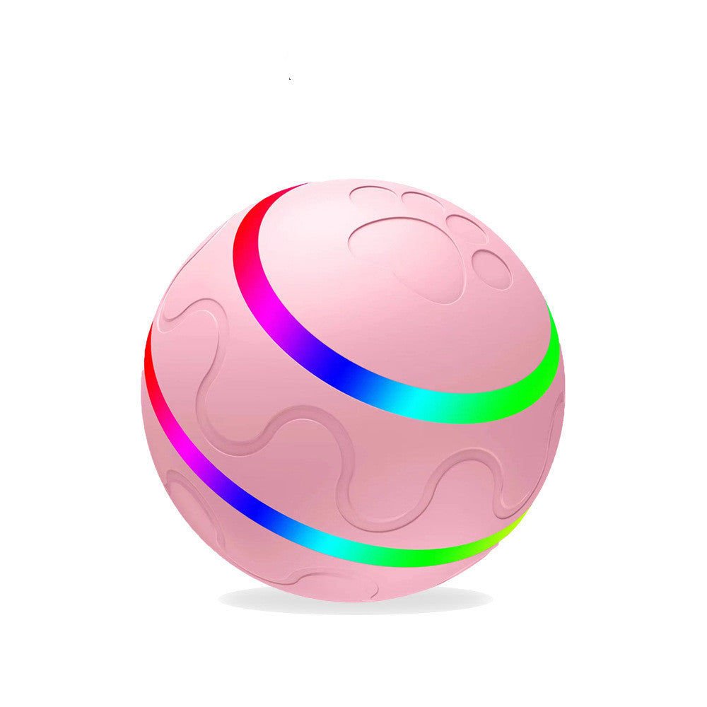 PetVibe™ Smart Self-Rotating Cat Ball with obstacle avoidance, showing a colorful, interactive cat toy spinning on a floor.